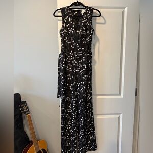 Women’s Black & Whit Floral Jumpsuit